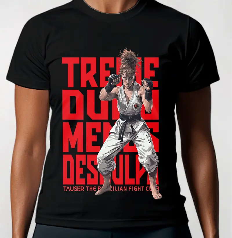 Camiseta Feminina 100% algodão, estampa Treine duro