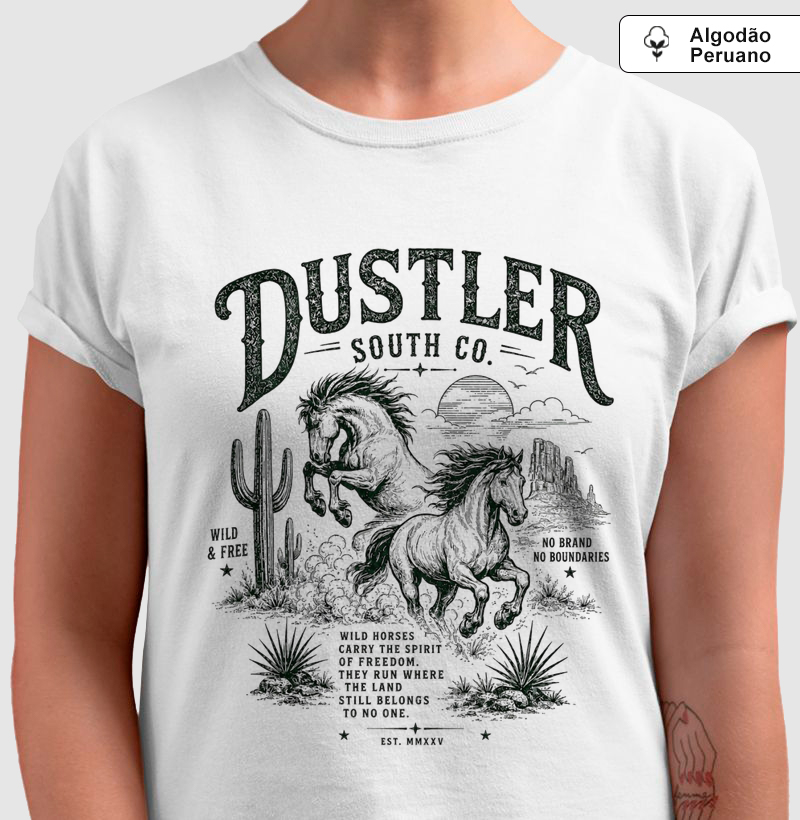 Baby look Feminina Dustler Wild & Free Horses