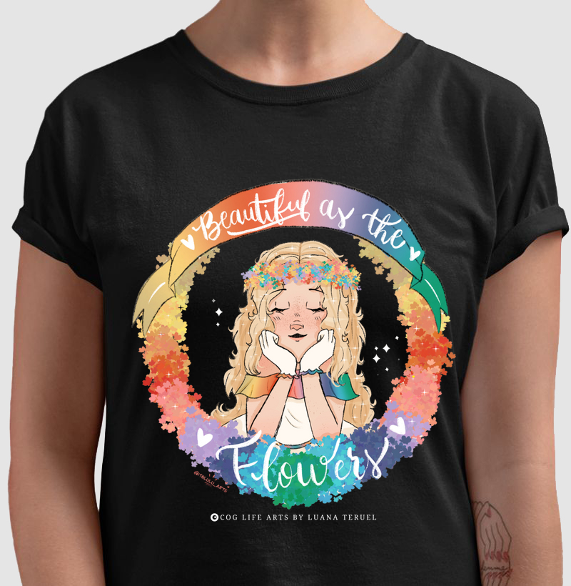 Camiseta Adulto Beautiful Flowers by Luana Teruel