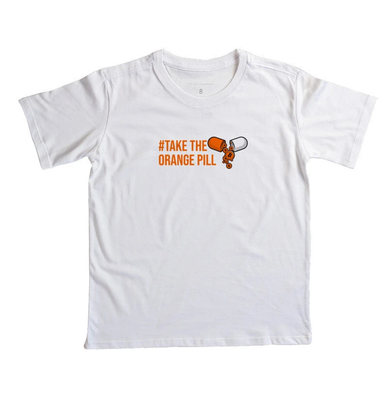 Camiseta Kids Orange Pill Bitcoin