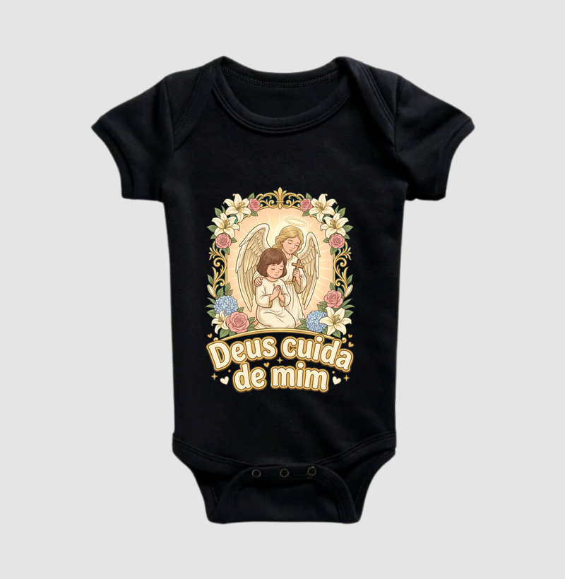 Deus cuida de mim - Body Infantil