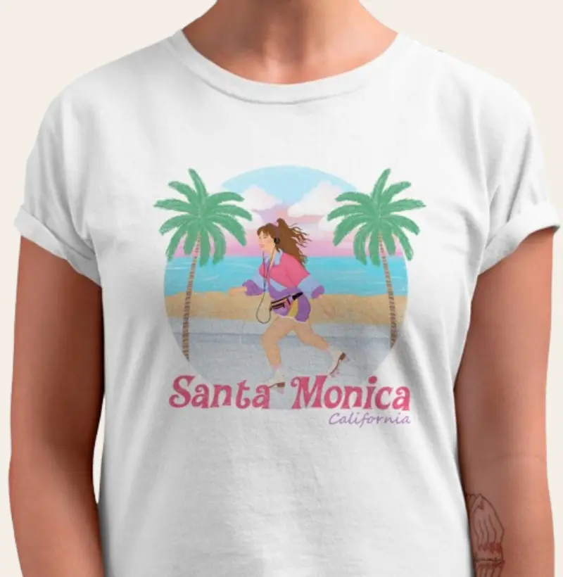 Camiseta Algodão Peruano - Santa Mônica Califórnia