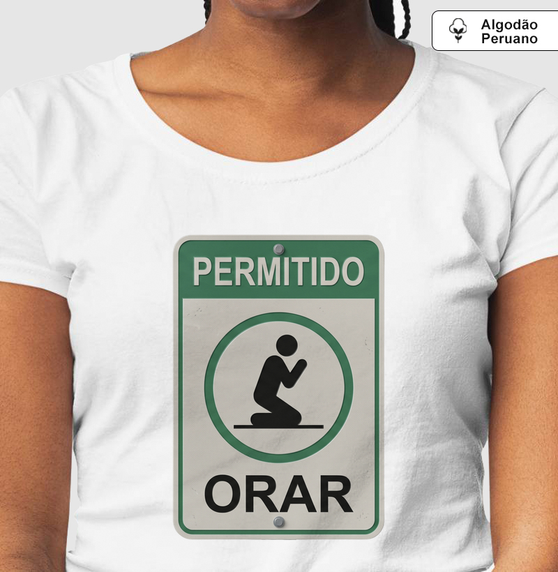 Camiseta Algodão Peruano Permitido Orar