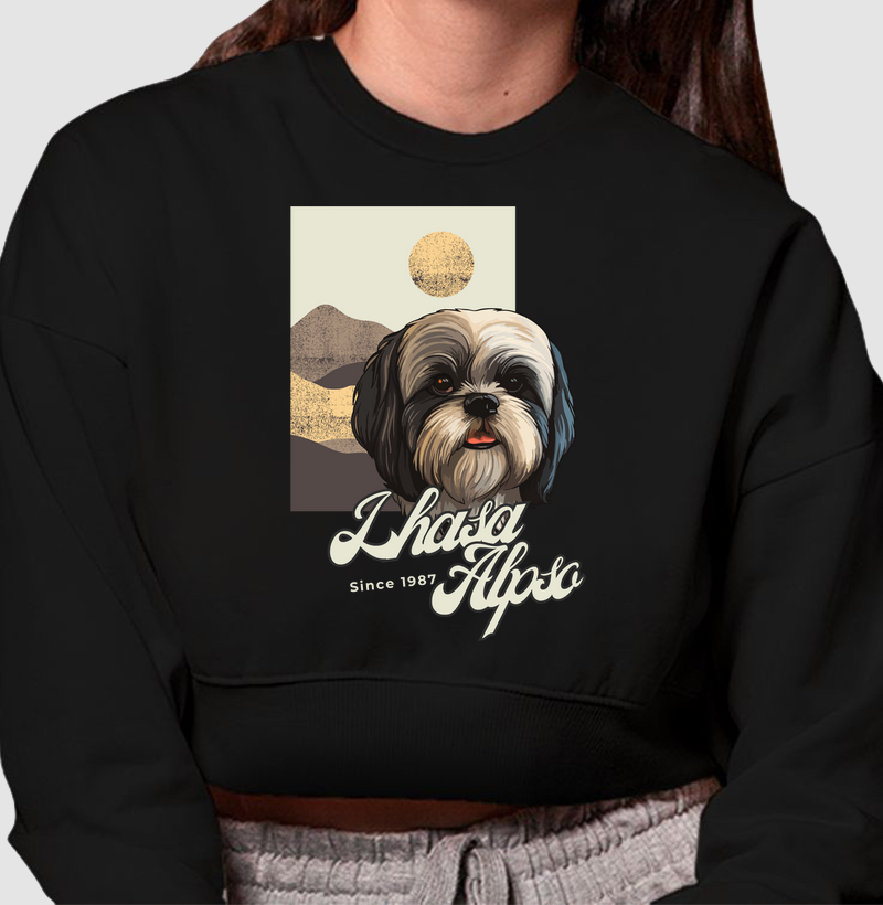Cropped Moletom Lhasa Apso Busto Dog Pulse