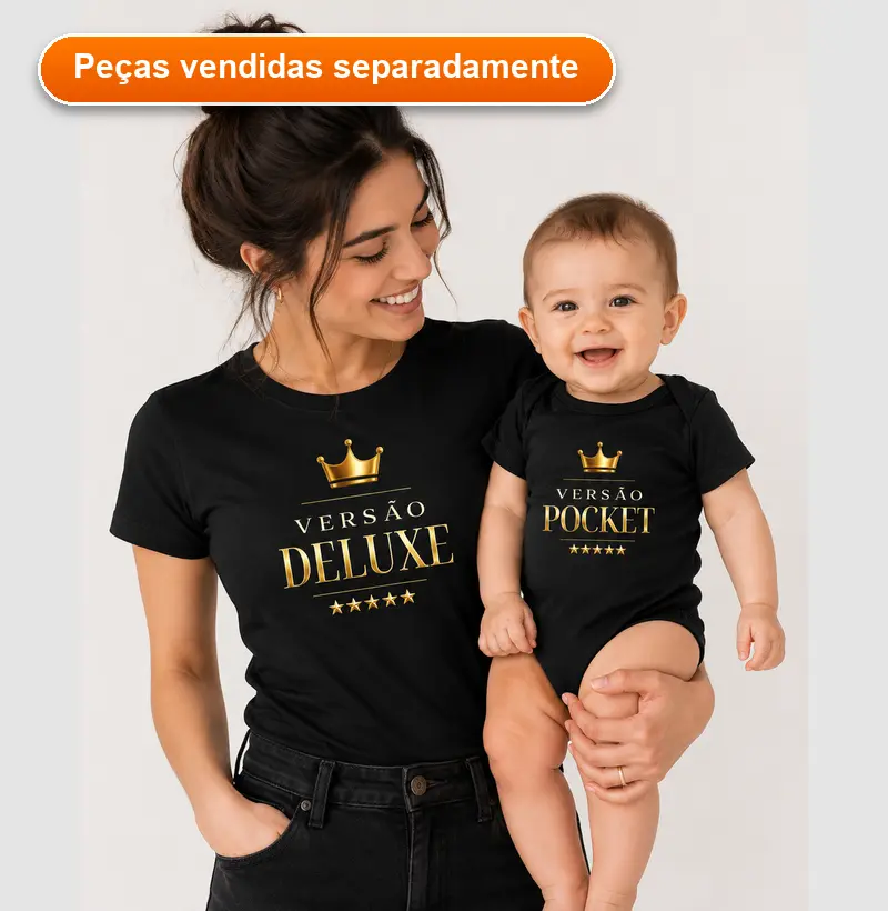Versão Deluxe - Blusa Feminina Estampada -  Mãe e Filho(a)