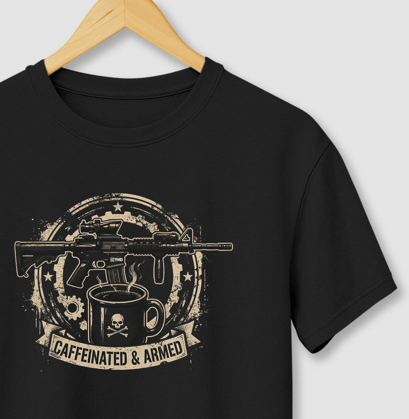 Camiseta Caffeinated & Armed
