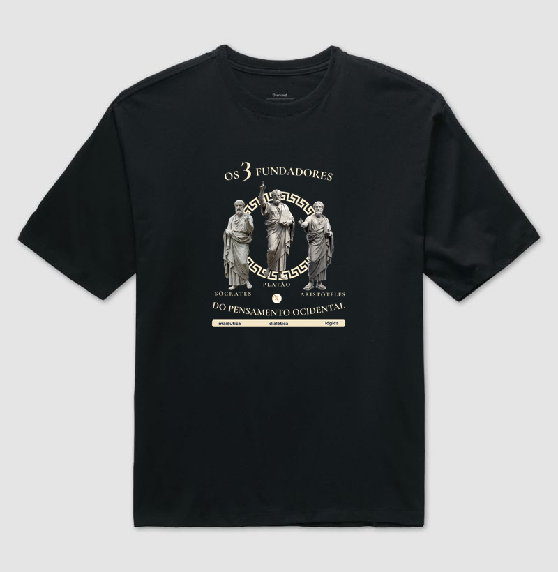 Camiseta Filosofia "Os 3 Fundadores do Pensamento Ocidental" | Sócrates, Platão e Aristóteles