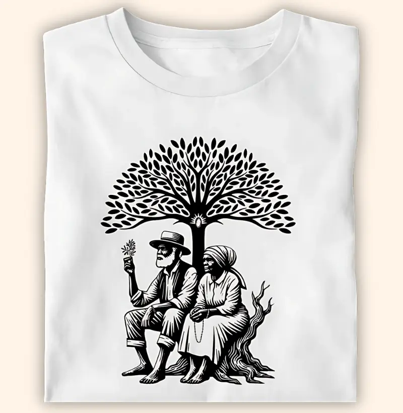 Casal Pretos Velhos Sob a Árvore