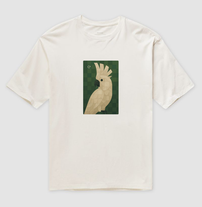 Camiseta Oversized Cacatua - Geométrico