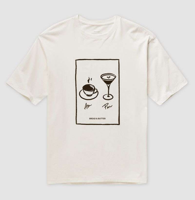 Camiseta Oversized Coffee AM · Martini PM