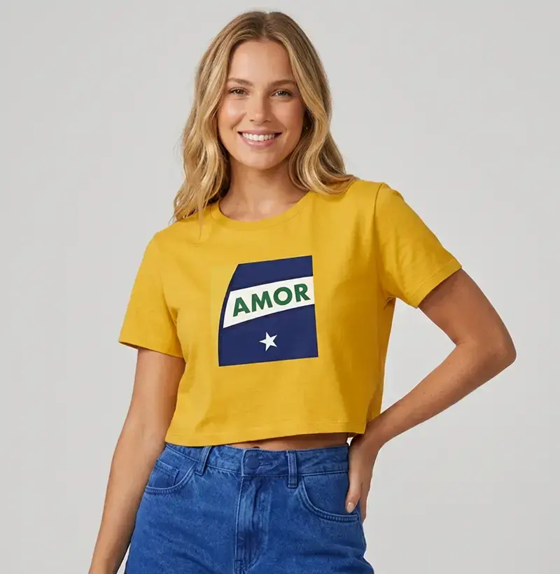 Cropped Amor a Bandeira - Copa do Mundo