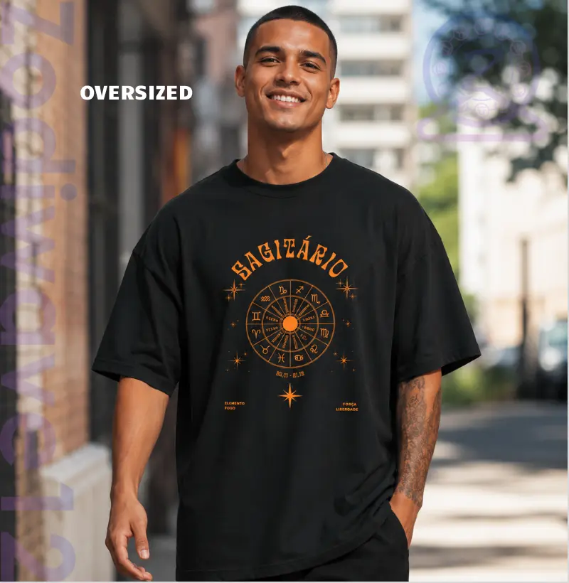 Camiseta Sagitário — Liberdade em Chamas