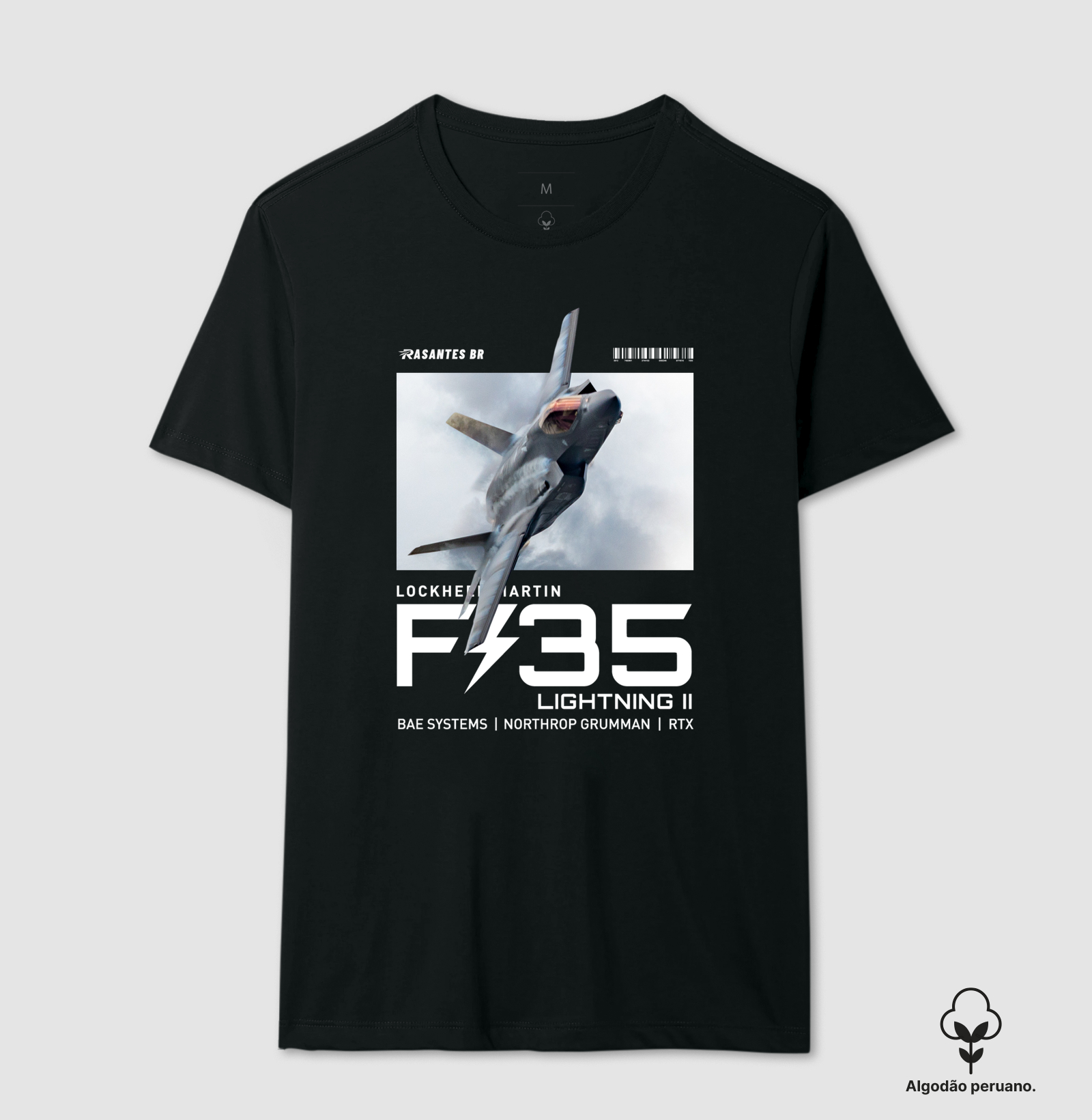 Camiseta F-35 Lightning II | Lockheed Martin | Rasantes BR | Camiseta Aviação Militar