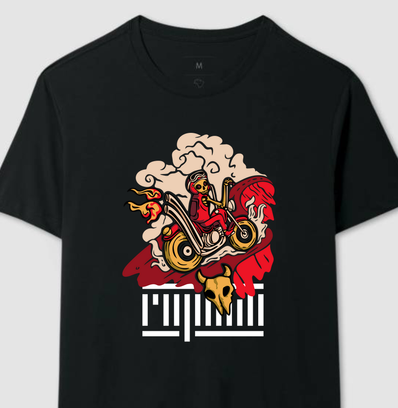 Caveira andando de moto