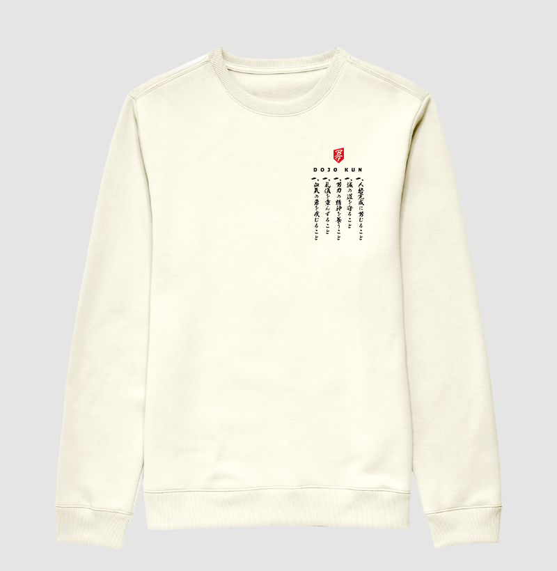 BF - Moletom - Dojo Kun Kanji Pocket - Claro