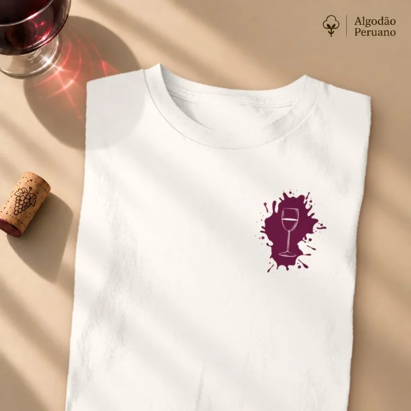 Camiseta Vinho Splash - Camiseta Algodão Peruano