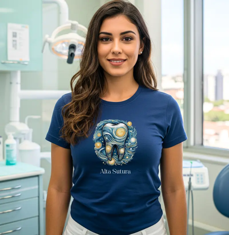 Camiseta Unissex 100% Algodão - Dente em pintura