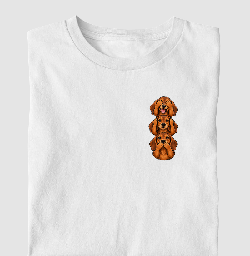 Ver, ouvir e falar versão Dachshund(minimal) - Camiseta Infantil
