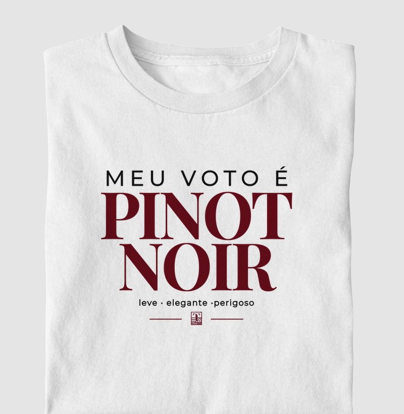 Camiseta “Meu Voto é Pinot Noir” – Wine Minimalista