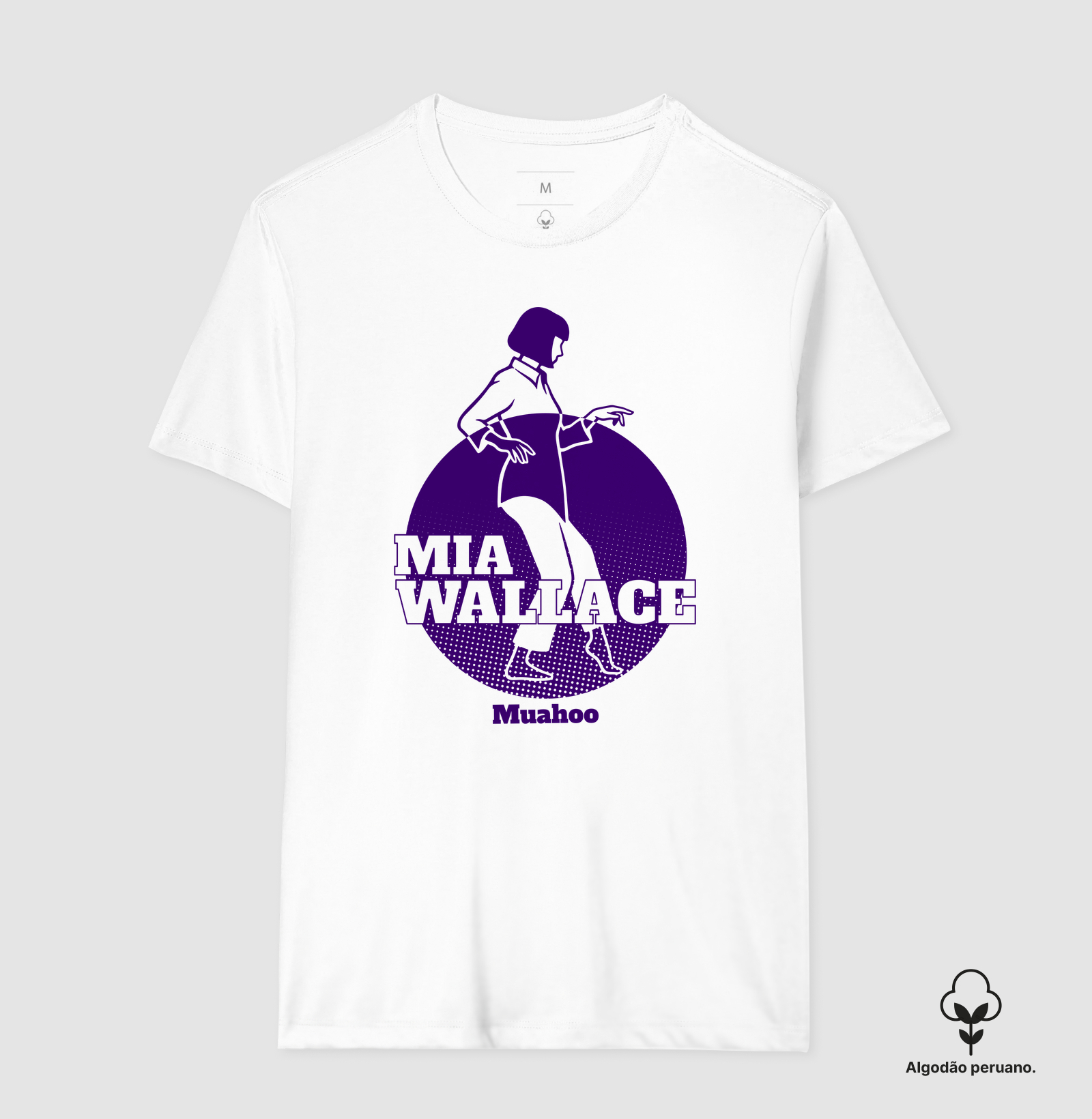 Camiseta Algodão Peruano Pulp Fiction Mia Wallace Twist - Muahoo