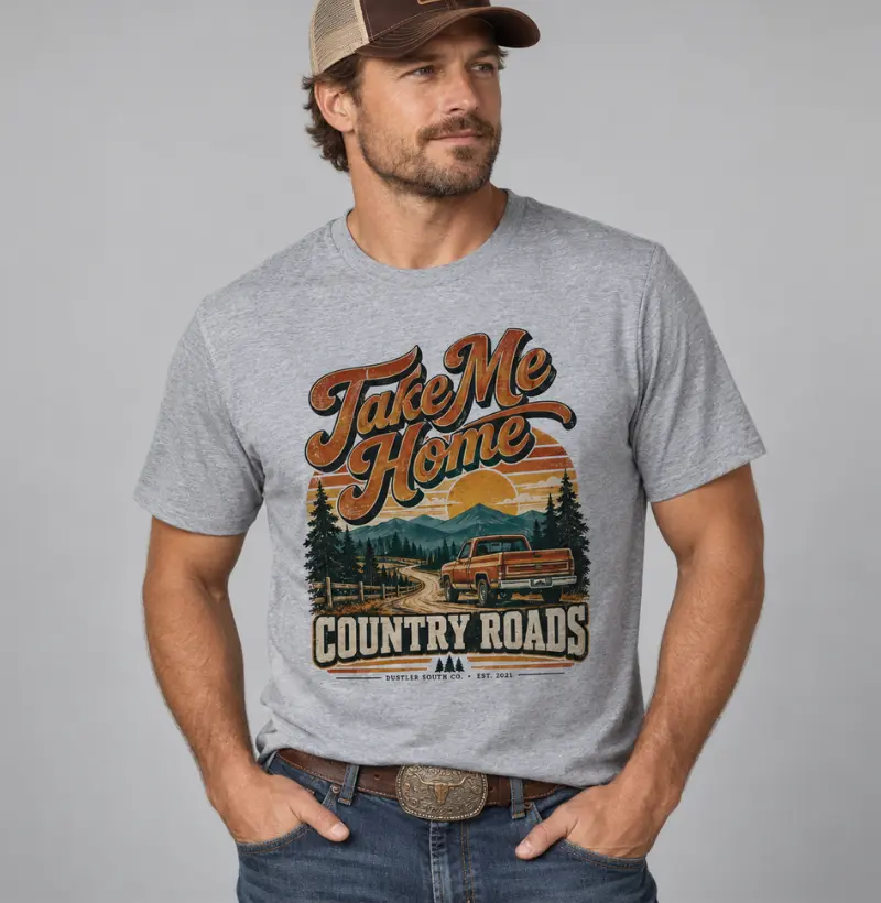 Camiseta Country Take Me Home Country Roads Premium