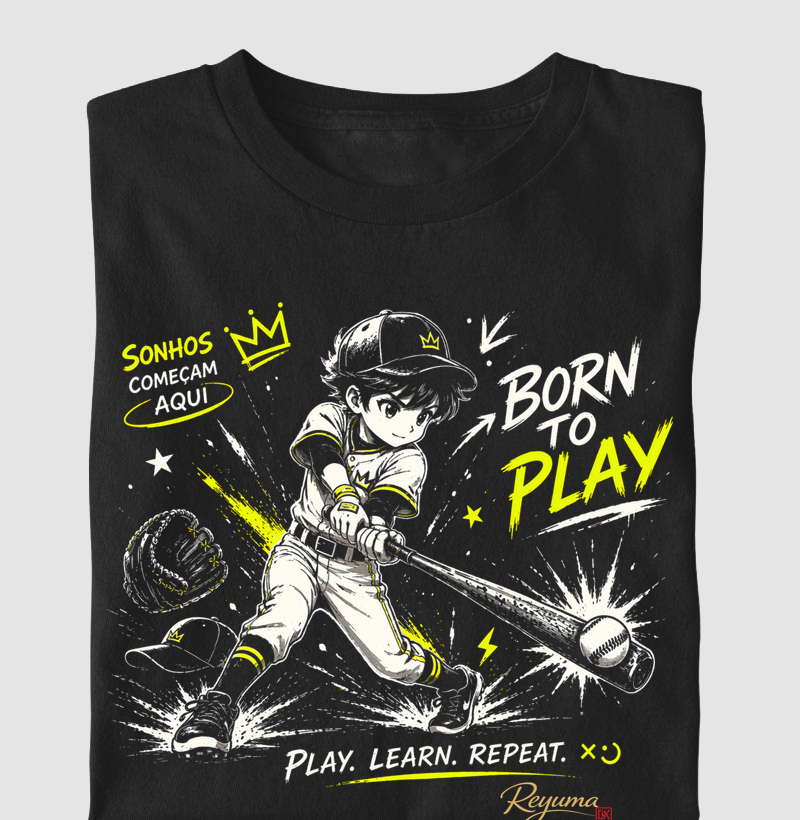 Camiseta Infantil, Menino, Menina, Juvenil Baseball "Sonhos Começam Aqui" - Algodão 100% 