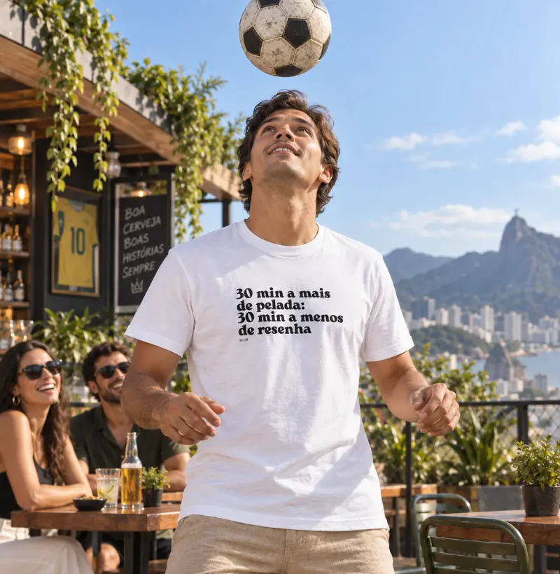 30 min a mais de pelada: 30 min a menos de resenha