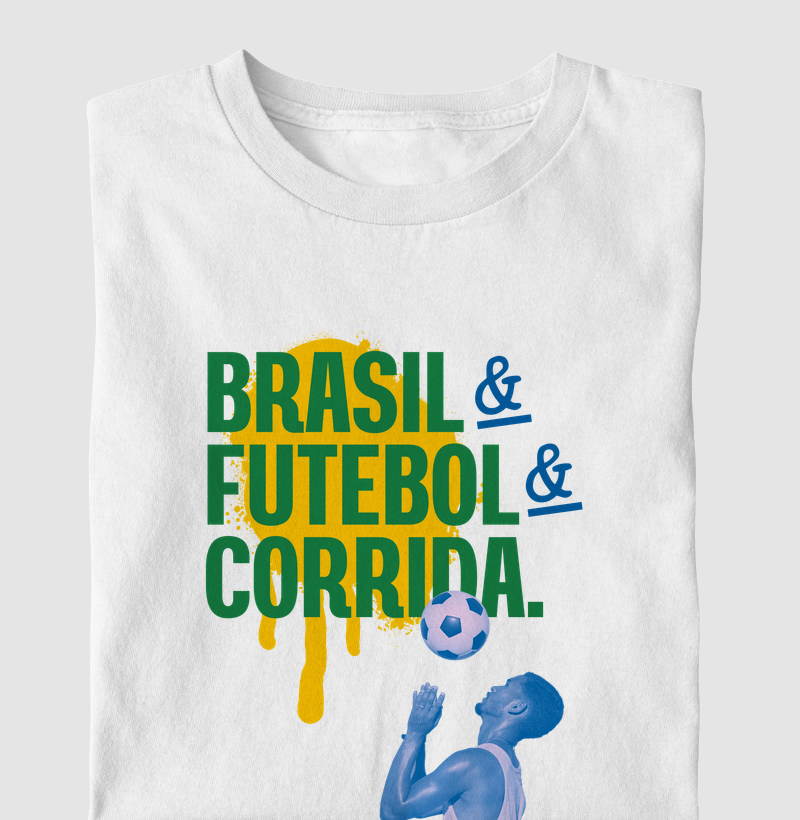Camiseta Copa 2026 - Brasil, Futebol e Corrida