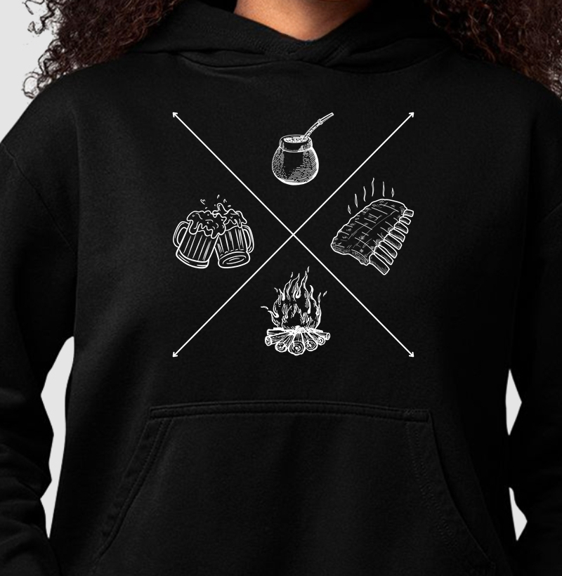 Moletom Assado y Mate y Ceva (com capuz)