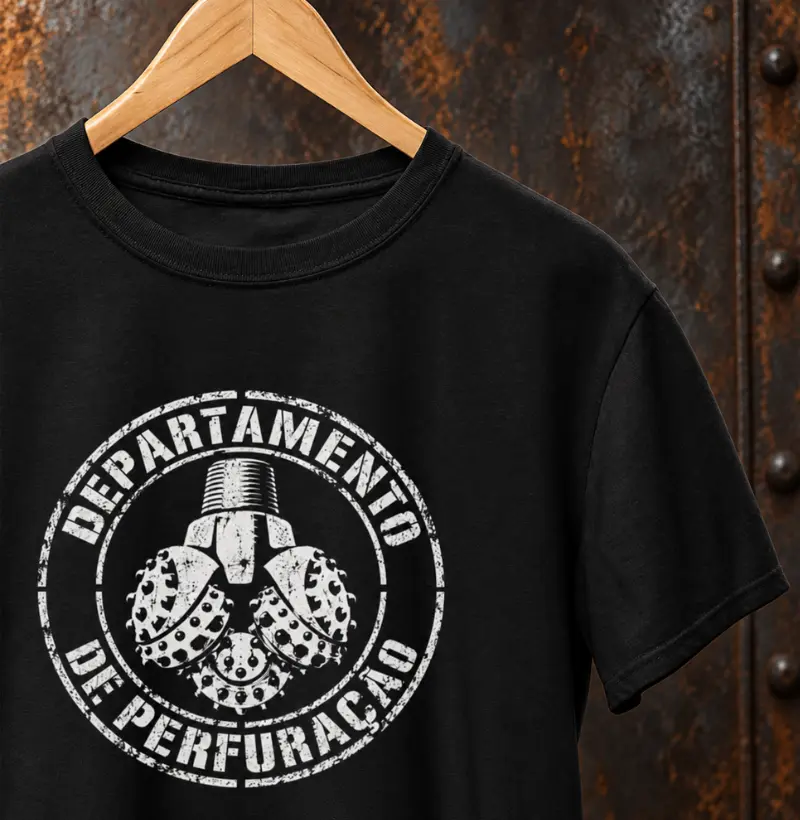 Departamento de Perfuração Tricone Stencil - Camiseta