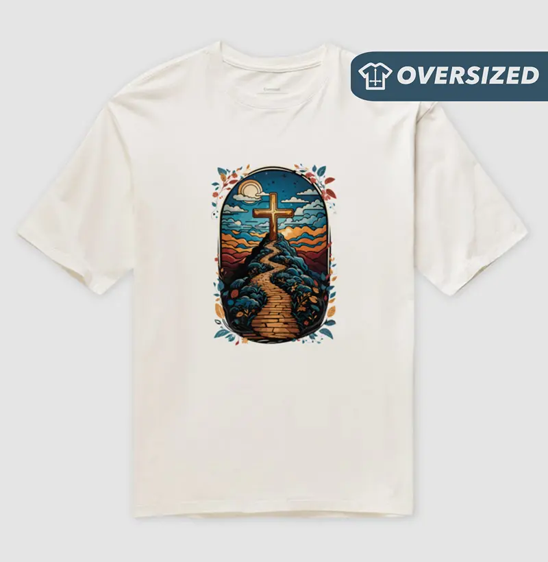 Camiseta Oversized Caminho da Cruz - Camiseta Oversized