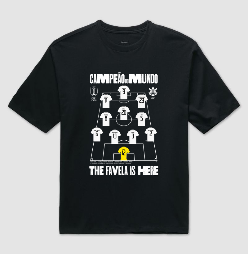 Camiseta Oversized - Campeão do Mundo - Escalação