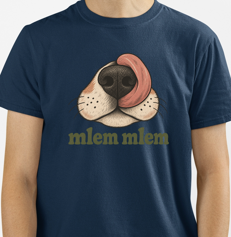 Camiseta Cachorro Feliz "mlem mlem" | Pet Lover | Pelo & Pano