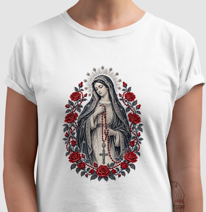 Nossa Senhora do Rosário Regina Rosarii - Camiseta
