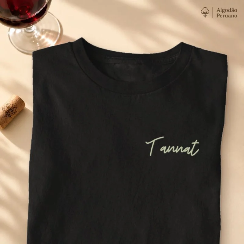 Camiseta Vinho - Tannat - Bolso - Camiseta Algodão Peruano