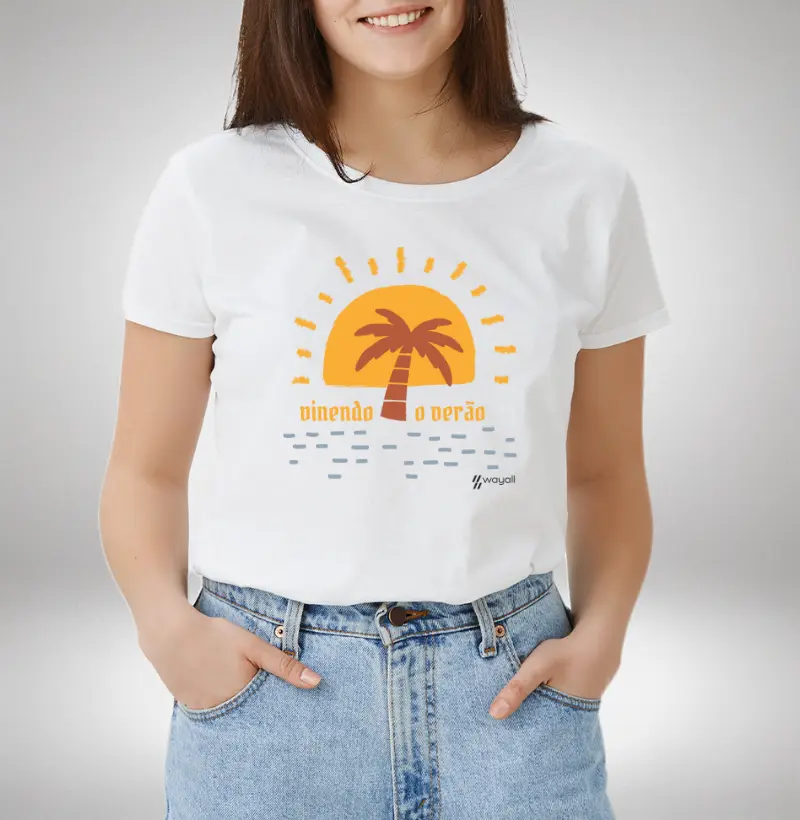 Camiseta Baby Look- Vivendo o Verão