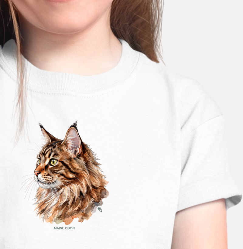 Gatos - Maine Coon - Infantil - Camiseta Infantil