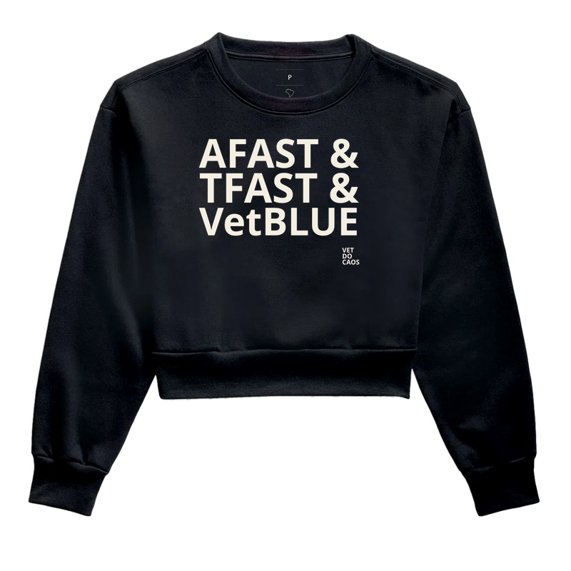 AFAST & TFAST & VetBLUE offwhite - Cropped Moletom