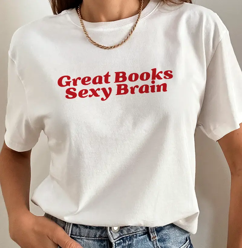 Camiseta Livro - Great Books, Sexy Brain