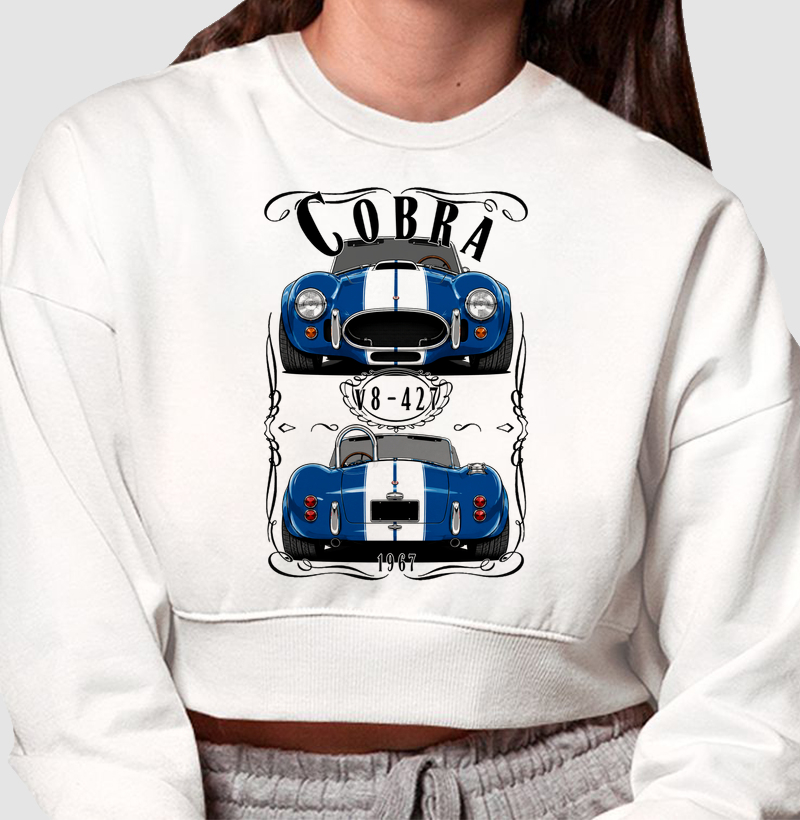 Moletom cropped feminino Cobra vintage