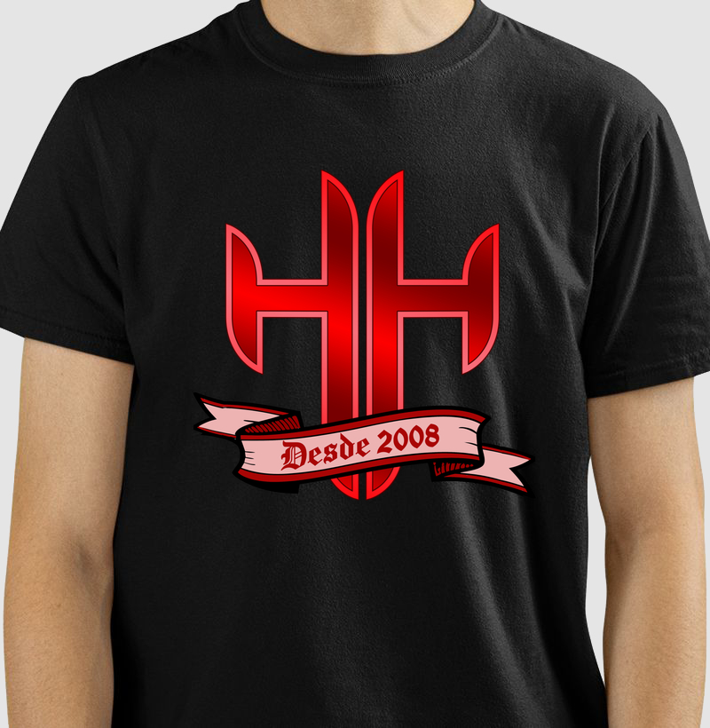 CAMISETA COM ESTAMPA HH DESDE 2008 VERMELHA