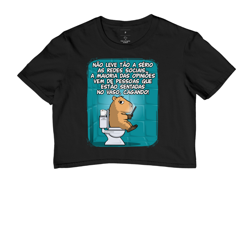 Camiseta Capivara Banheiro - Cropped