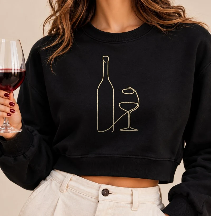 Moletom Cropped Garrafa & Taça - Cropped Moletom