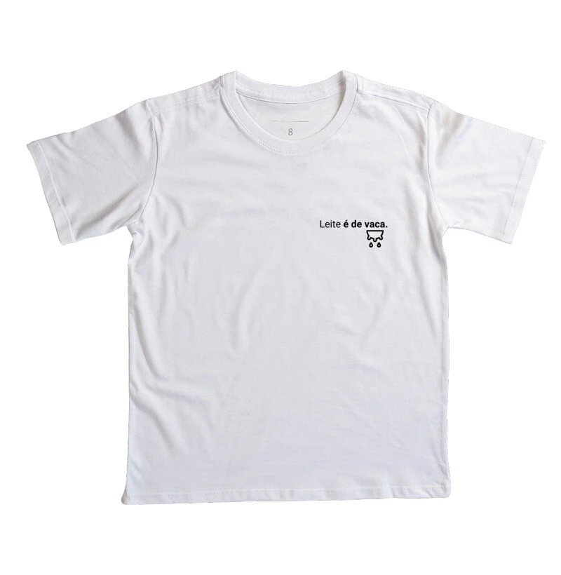Leite é de vaca. - Camiseta Infantil