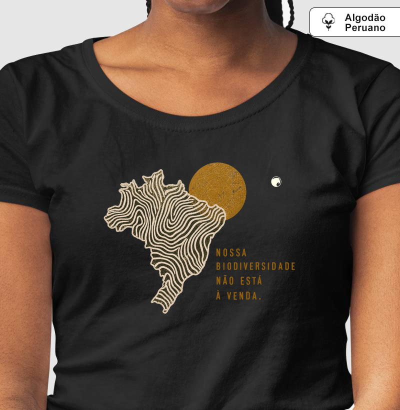 Nossa biodiversidade não está à venda - Camiseta Algodão Peruano
