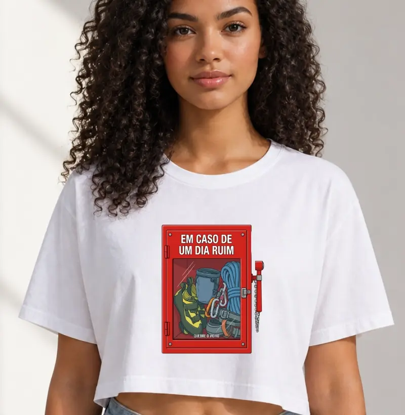 Camiseta Cropped Falésia & Magnésio | Em Caso de Dia Ruim