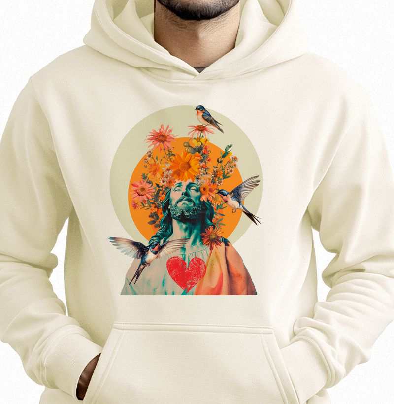 Colagens - Jesus & Andorinhas - Moletom Hoodie