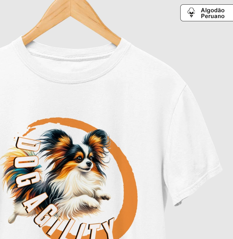 Camiseta Algodão Peruano Papillon Dog Agility
