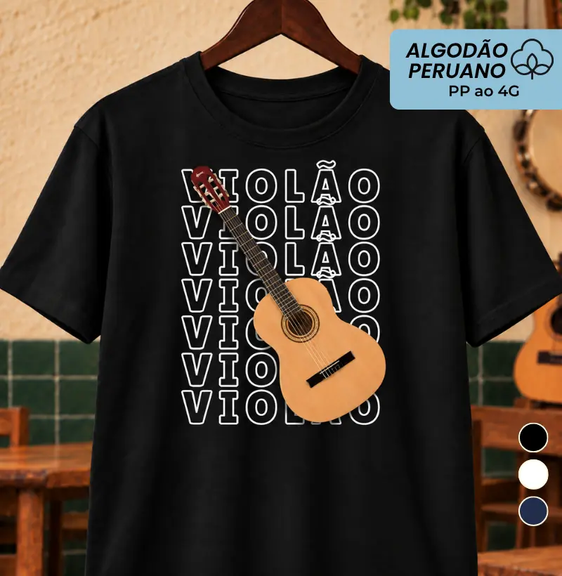 Violão - Camiseta Algodão Peruano