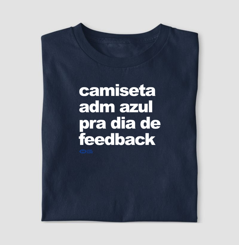 Camiseta azul para dia de feedback